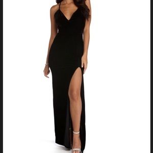 Windsor black velvet evening dress